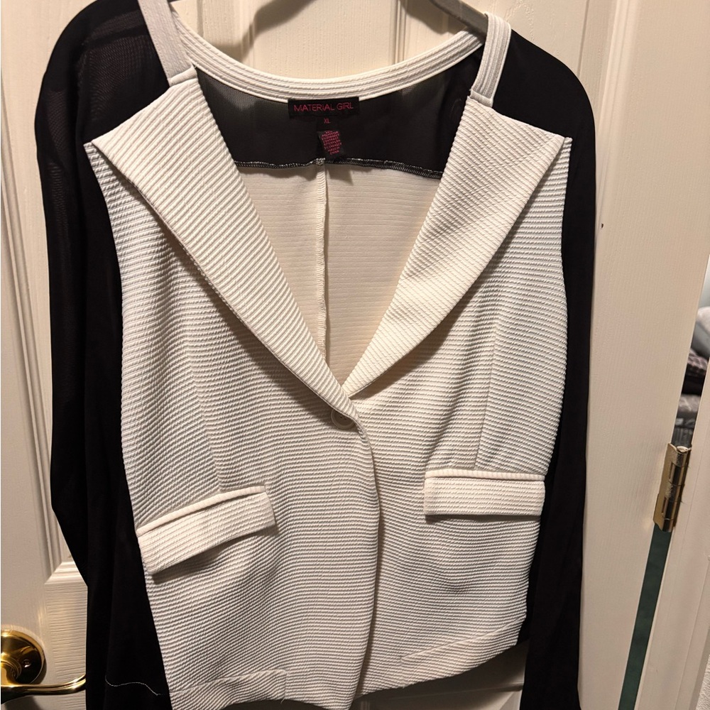 Material Girl Black and White Blazer